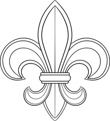 fleur de lis, heraldic lily vector outline illustration © Iuliia