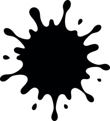 Funky splash blob black silhouette abstract liquid art with dynamic composition