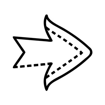 A simple black vector arrow icon for web design and technology