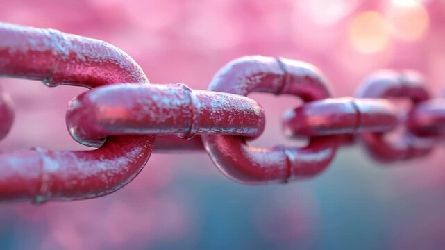 A strong red chain symbolizes an unbreakable bond and connection.