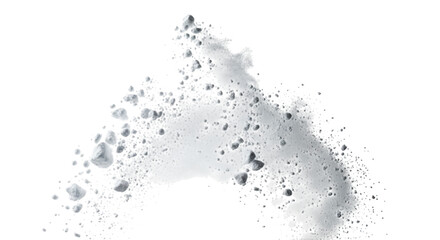 Obraz premium Abstract grey powder explosion isolated on transparent background