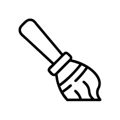 Vector illustration of a black and white hand shovel, a gardening tool with a steel handle, isolated on a white background