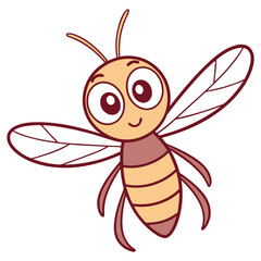 Cartoon mosquito on white background
