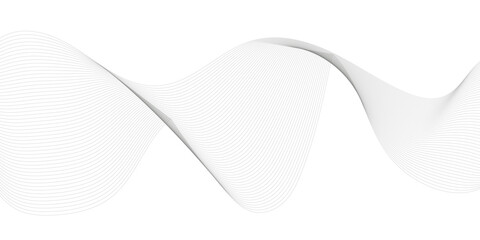 Abstract wavy grey stream element for design on transparent background isolated. Curved wave. Abstract wave element for design. EPS10