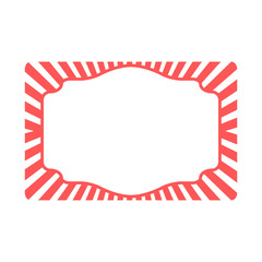 Vintage Red Sunburst Frame with Decorative Label Shape