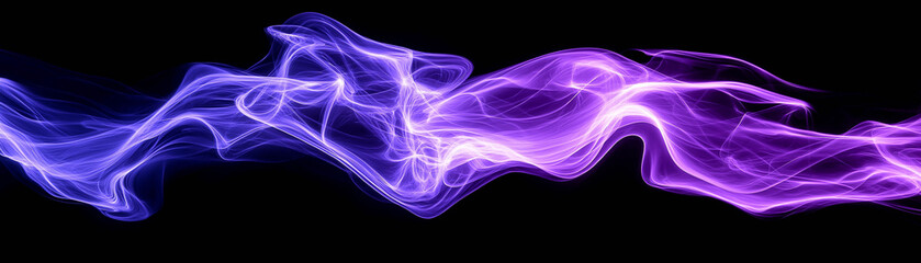 Abstract glowing purple blue energy wave flow dark background light glow indigo