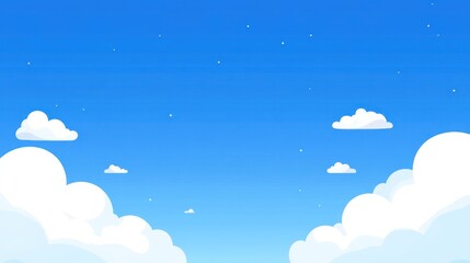 Obraz premium Cartoon cloudy blue sky