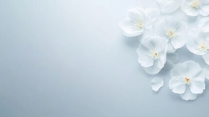 Fototapeta premium White flowers soft pastel background