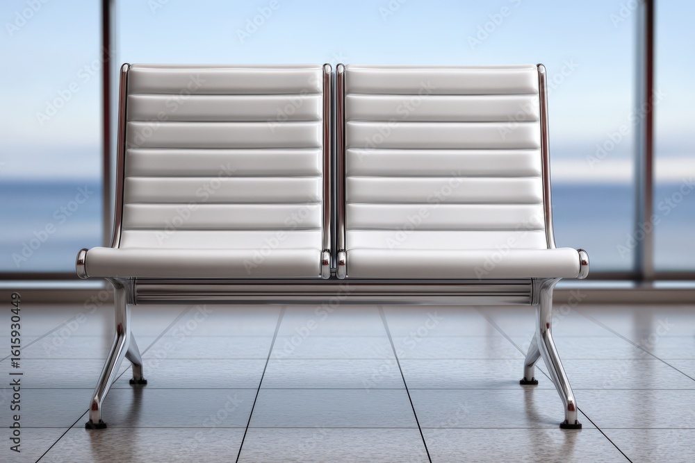 Aufkleber contemporary double seating arrangement in a minimalist environment with spacious ambiance creating 