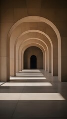 Serene Arches Featuring Light and Shadow Play in a Modern Hallway