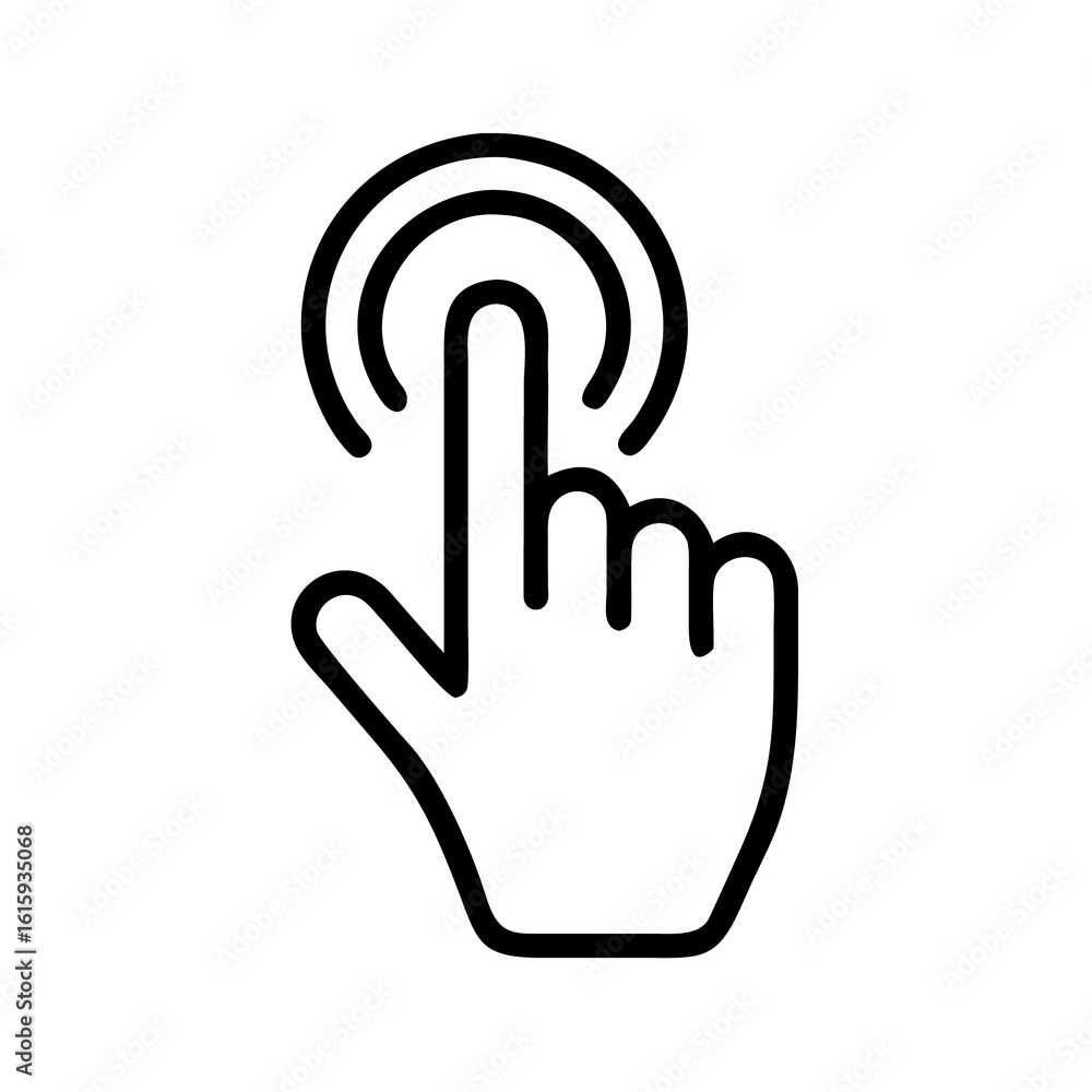 Fototapete vector hand cursor icon with a finger pointing, a symbol of a web mouse click button
