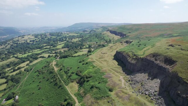 Beautiful aerial view of Bannau Brycheiniog National Park, near Crickhowell and Abergavenny, south wales, UK