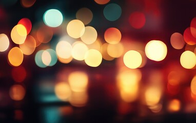Bright and colorful Christmas lights create a festive, blurred bokeh background, perfect for holiday celebrations