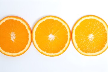 Vibrant Sliced Oranges on White
