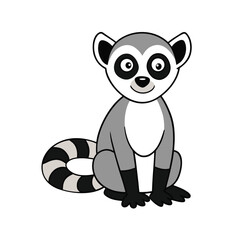Funny Lemur vector art illustration 