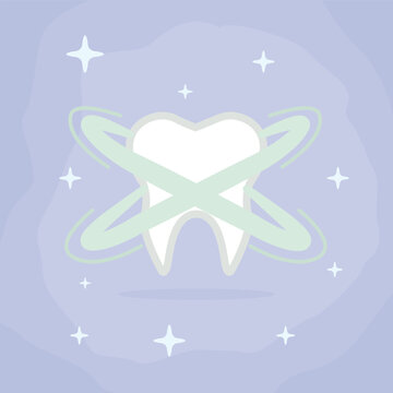 dental clean sparkle vintage logo vector minimalist illustration design, dental protection symbol design