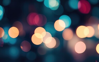Colorful Christmas lights create a festive, glowing bokeh background, perfect for a bright celebration