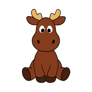 Funny Moose vector art illustration