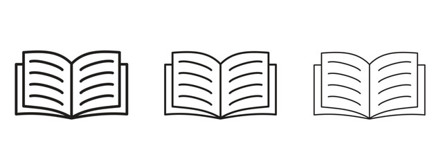 open book icon symbol for Info Graphic, Design Elements and Websites