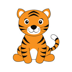 Funny Tiger vector art illustration  