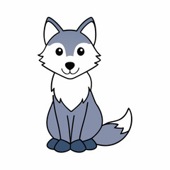Funny Wolf vector art illustration  