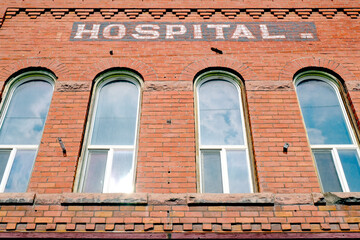 Old Red Brick Hospital Building in Old Town