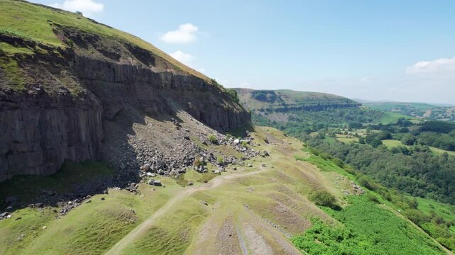 Beautiful aerial view of Bannau Brycheiniog National Park, near Crickhowell and Abergavenny, south wales, UK