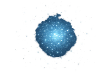 Luminous blue energy sphere radiates light, set against a transparent background, creating a futuristic and ethereal visual effect