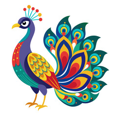 vector illustration of a peacock