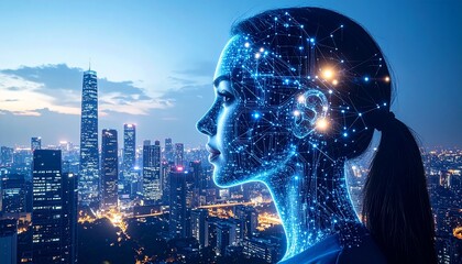 AI Womans Neural Network Cityscape Vision