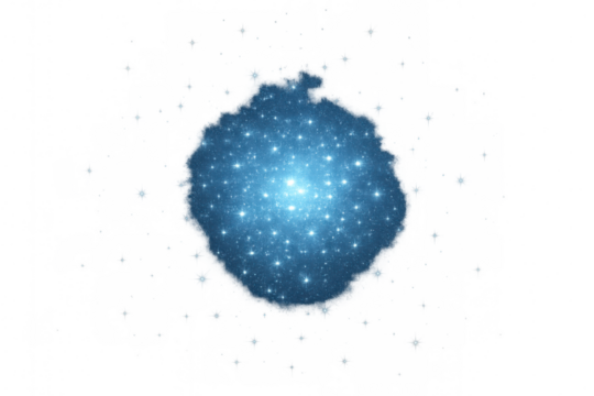 Luminous blue energy sphere radiates light, set against a transparent background, creating a futuristic and ethereal visual effect - Powered by Adobe