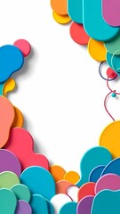 Colorful birthday layered frame vector illustration for party celebration design