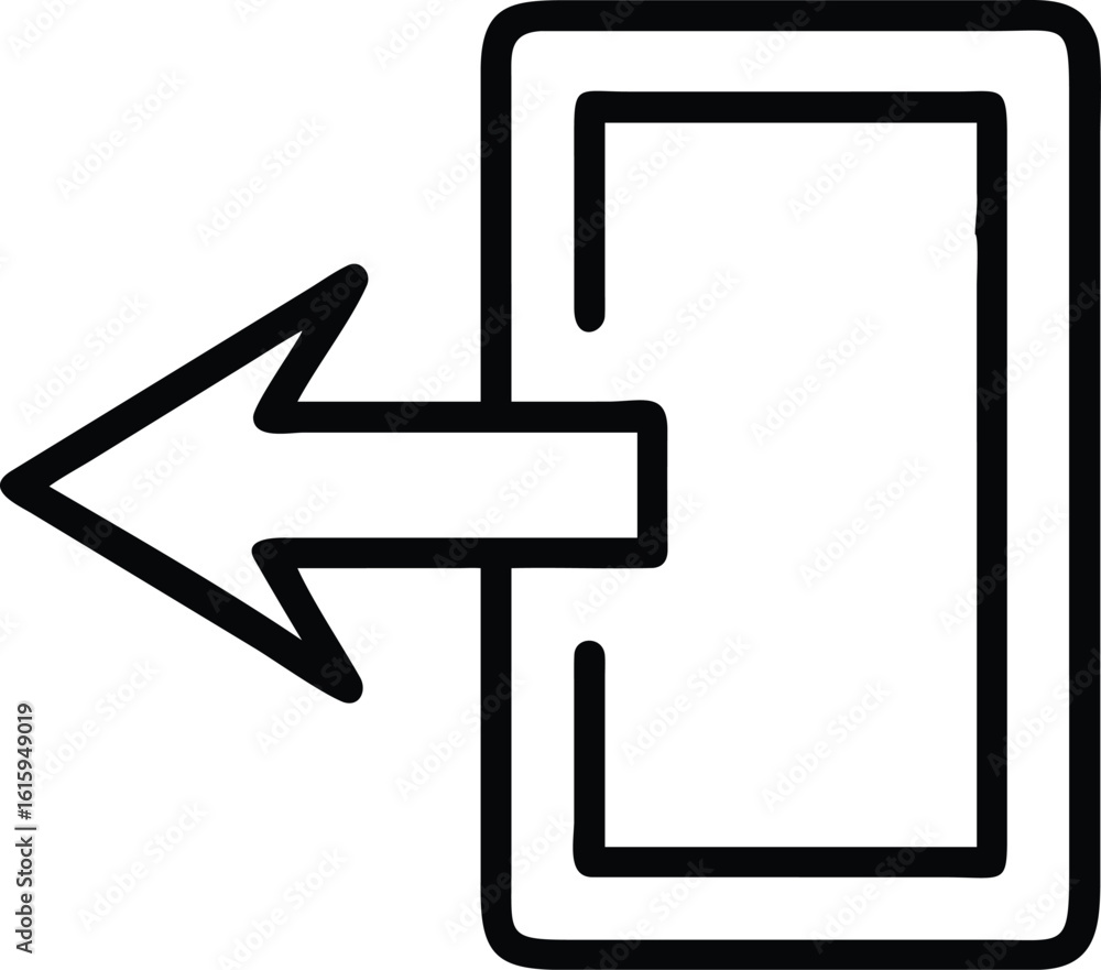 Aufkleber minimal exit arrow vector icon for logout and close ui, exit arrow icon, logout vector arrow, close 