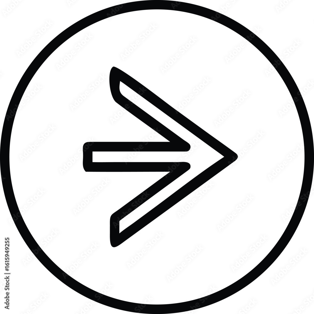 Poster minimal forward navigation arrow vector icon for ui, forward arrow icon, next arrow vector symbol, n