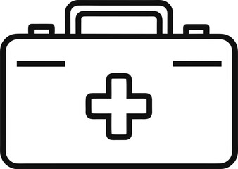 First Aid Kit Box Icon Line Art Vector Illustration