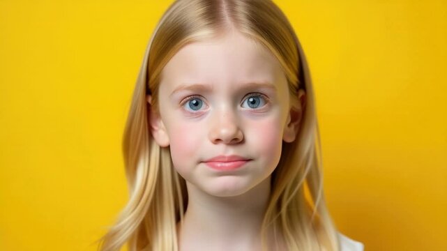 A young child with a surprised expression