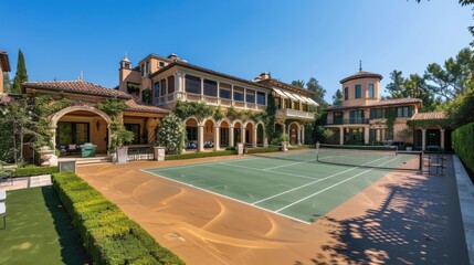 
Tennis and pickleball court at large luxury estate