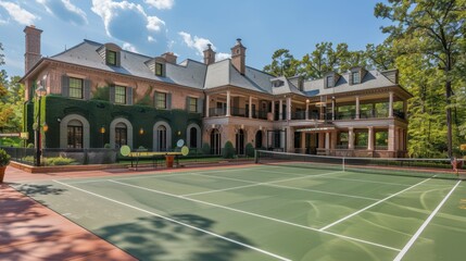 
Tennis and pickle ball court at large luxury estate