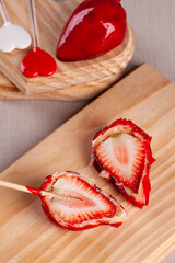 Delicious Brazilian dessert called Strawberry of Love - Morango do Amor