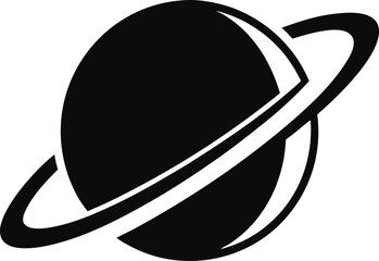 Saturn-like Planet with Ring System Silhouette