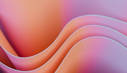 abstract curvy shape against the colourful background. Iridescent futuristic template