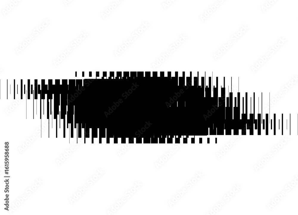 Poster vector striped spot black on white background. background with space for text. pattern of broken lin