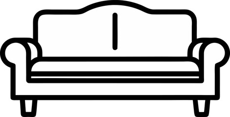 Convertible Couch or Futon Outline Graphic