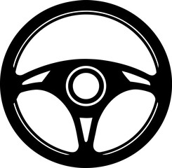 Steering Wheel Silhouette Vector Black and White