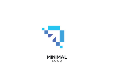 Minimal digital upwards arrow logo, Growth and success logo design 