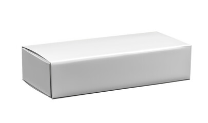 Fototapeta premium Simple glossy white product packaging box isolated on a solid transparent background