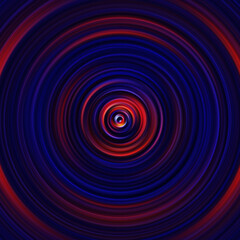 Colorful radial motion effect. Abstract rounded background. Color curves and sphere.