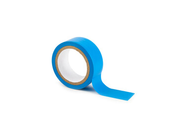 Insulating tape on a bright colored background. Set of different colors insulating tape. Reel...
