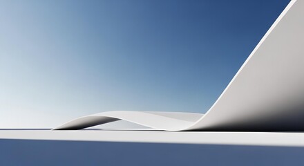 Modern architecture with smooth curves under a gradient sky
