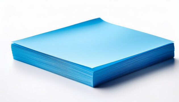 blue sticky note pad isolated on clean white background